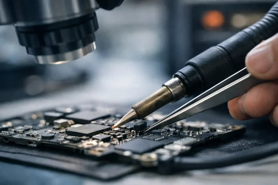 Logic Board Microsoldering Repair Example