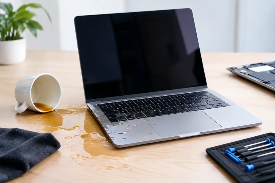 MacBook Liquid Damage Repair Example From a Real Spill